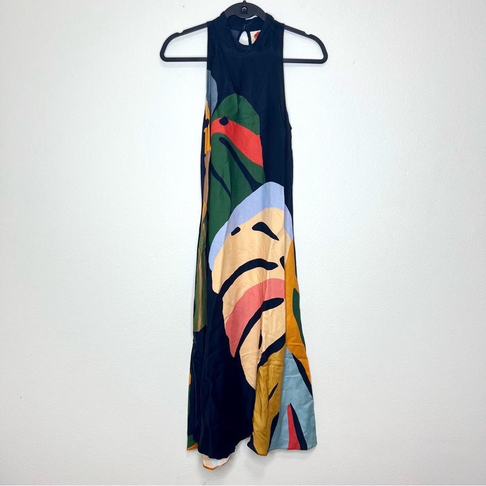 Anthropologie Farm Rio Floral Halter Maxi Dress